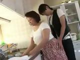 Mature Mom Kaoru Ayatsuki Swooped By Her Horny Son In The Kitchen
