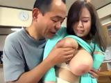 Japanese Housewife Get Her Neighbor Erected Cock Between Her Perfect Huge Breasts