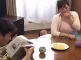 Shameless Mom Jumping On Stepson Cock After Dinner While Her Hubby Is Riding A Newspaper