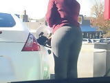 Milf Thick Cougar at the pump