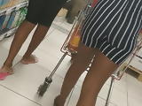 2 Sexy Black Teens ass at the mall