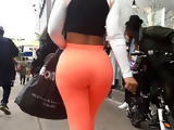 Lovely Fit Bubble Booty Latina in Orange Spandex