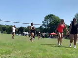 Gorgeous Hmong girl playing volleyball ass