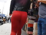 Big booty orange leggings