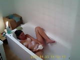 Big tittied college teen Aylie cums hard in tub (Longer)