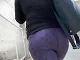 Purple Leggings Ass Walking