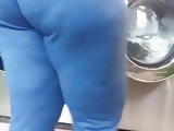 Mature big booty at the laundromat vpl 