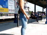 Italian American cutie with big tits and great ass in jeans