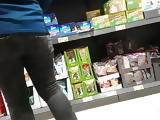 Tight jeans ass wedgie shopping