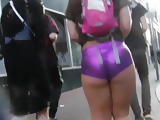 BootyCruise: Rave Cam 2019-57: Cheeky Purple Sateen Shorts